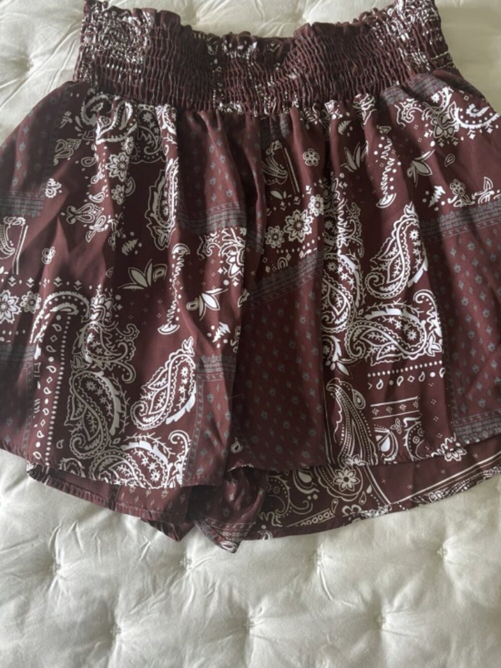 Impressions Brown Paisley shorts, NWT
